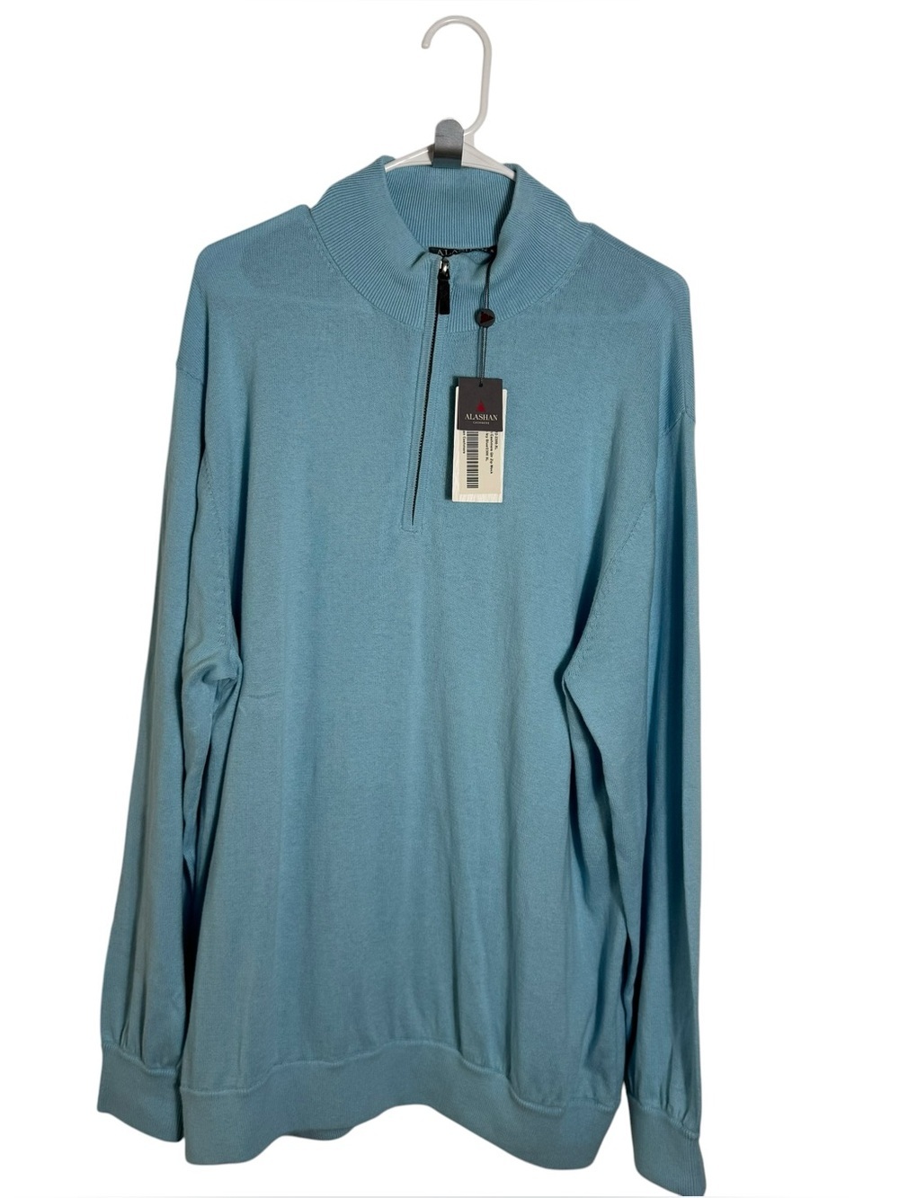 Alashan Cotton Cashmere 1/4 Zip Pullover Sweater LG NWT